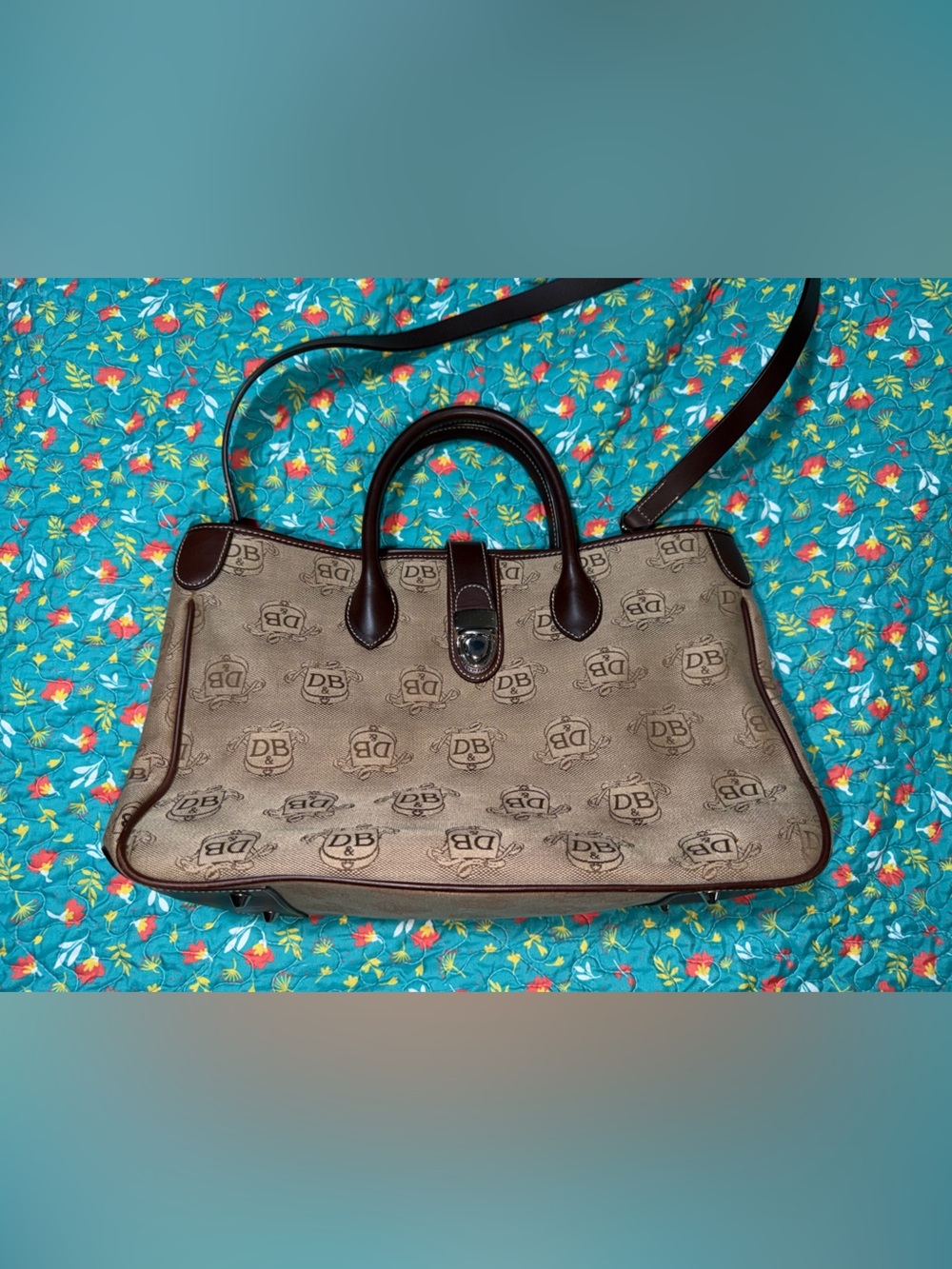 Large Dooney & Bourke Brown Top Handle Satchel Handbag with Coin Pouch - Picture 5 of 10